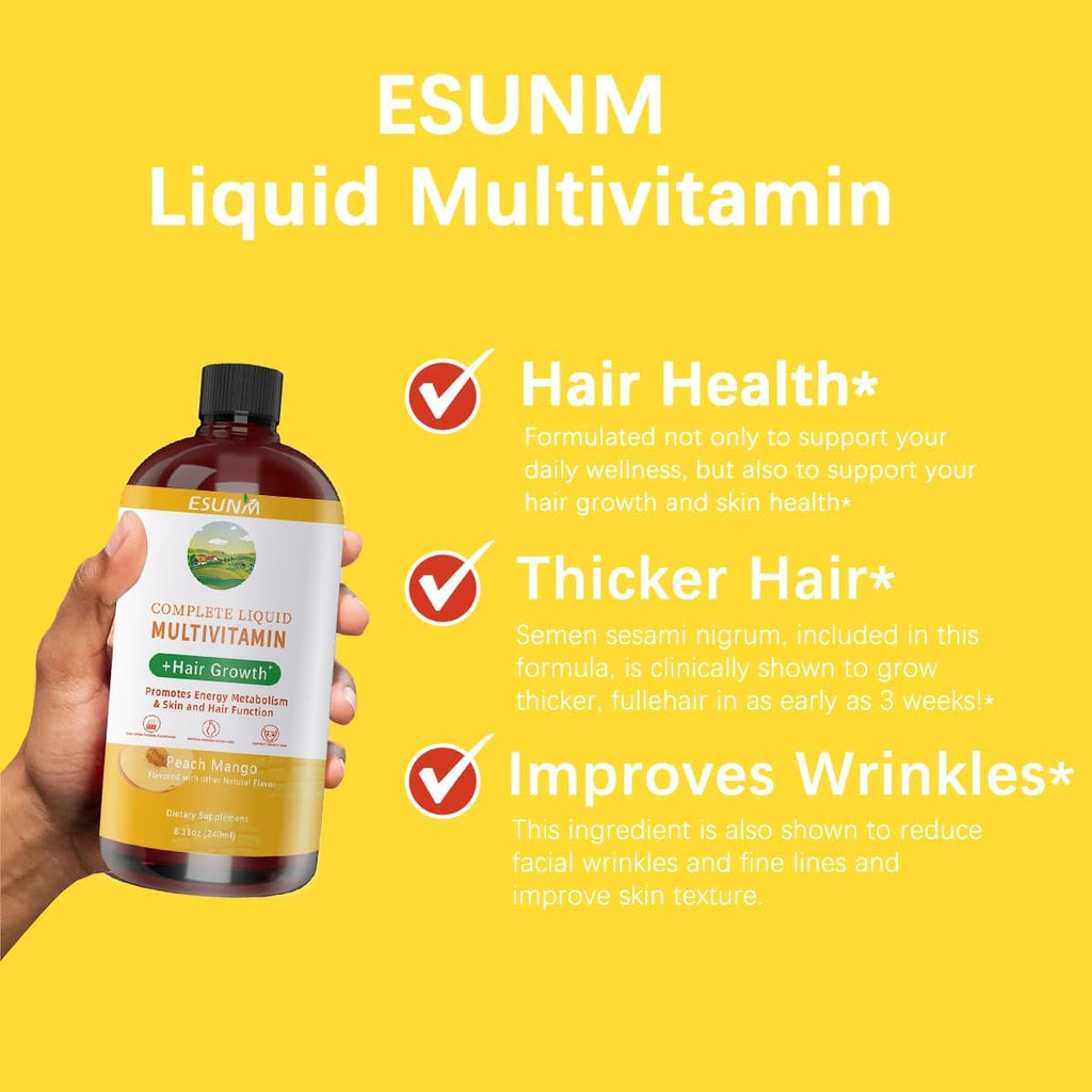 Total Body Vitality: Liquid Complete Multivitamin + Hair Growth Matrix.