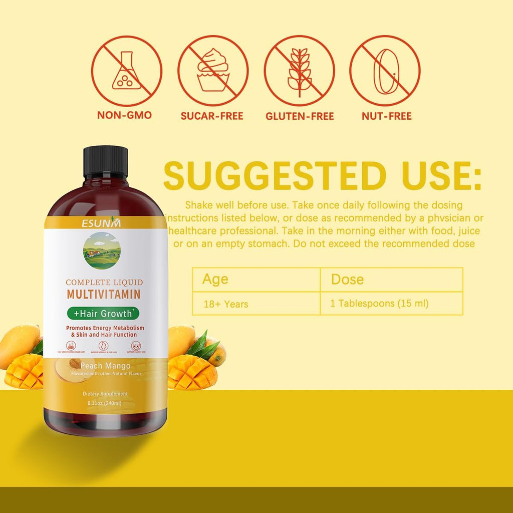 Total Body Vitality: Liquid Complete Multivitamin + Hair Growth Matrix.