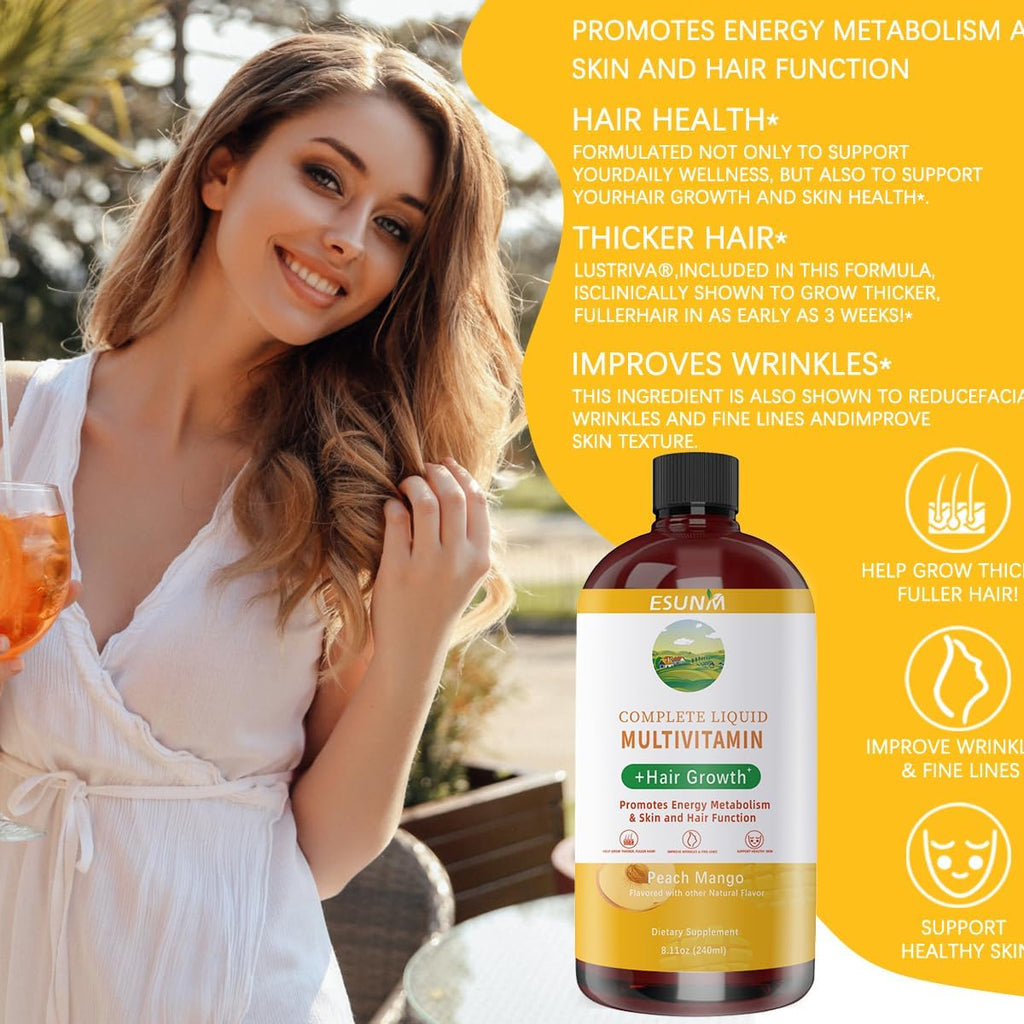 Total Body Vitality: Liquid Complete Multivitamin + Hair Growth Matrix.