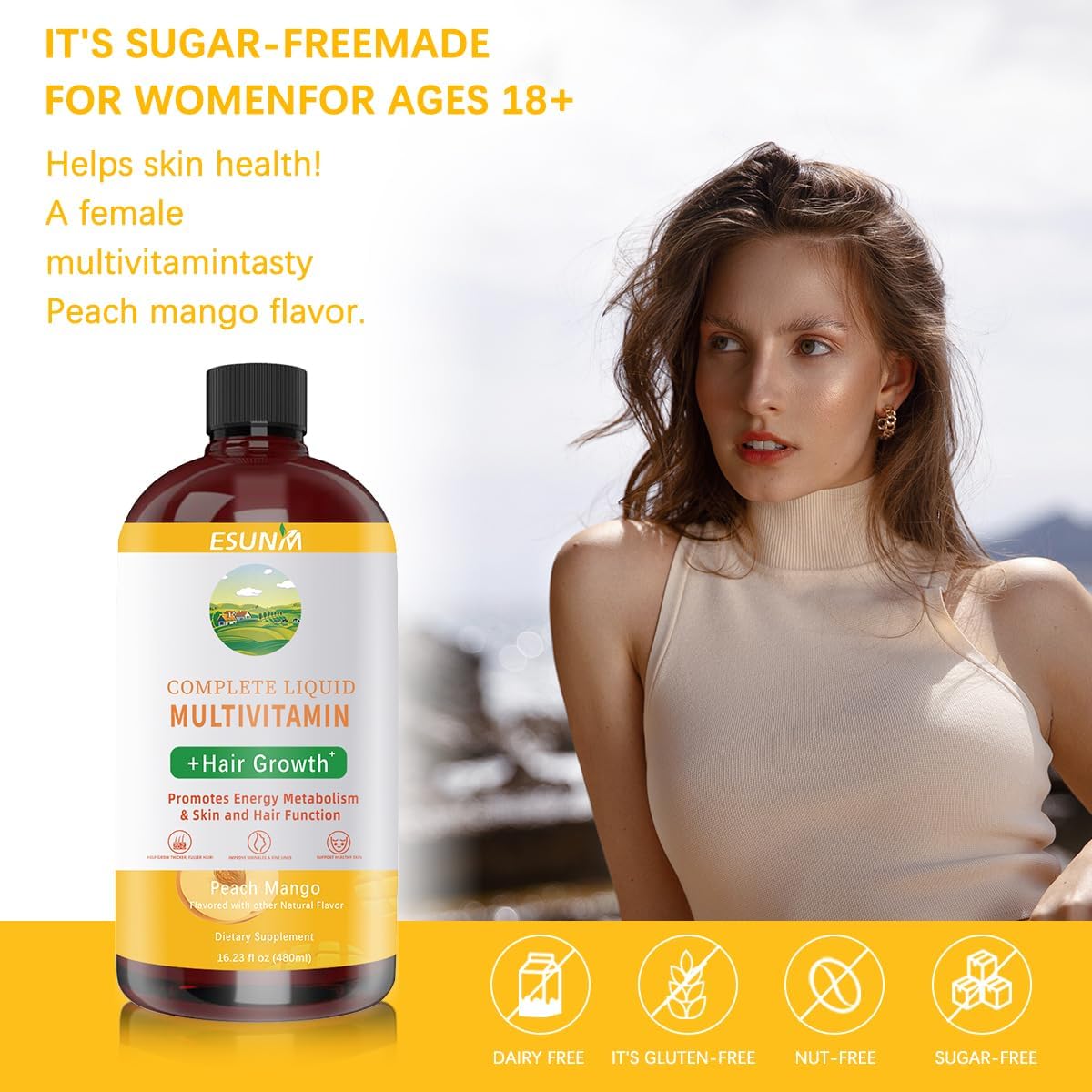 Total Body Vitality: Liquid Complete Multivitamin + Hair Growth Matrix.