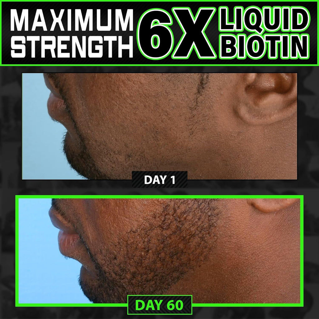 The Ultimate Beard Fuel: Liquid Biotin & Collagen Peptides.