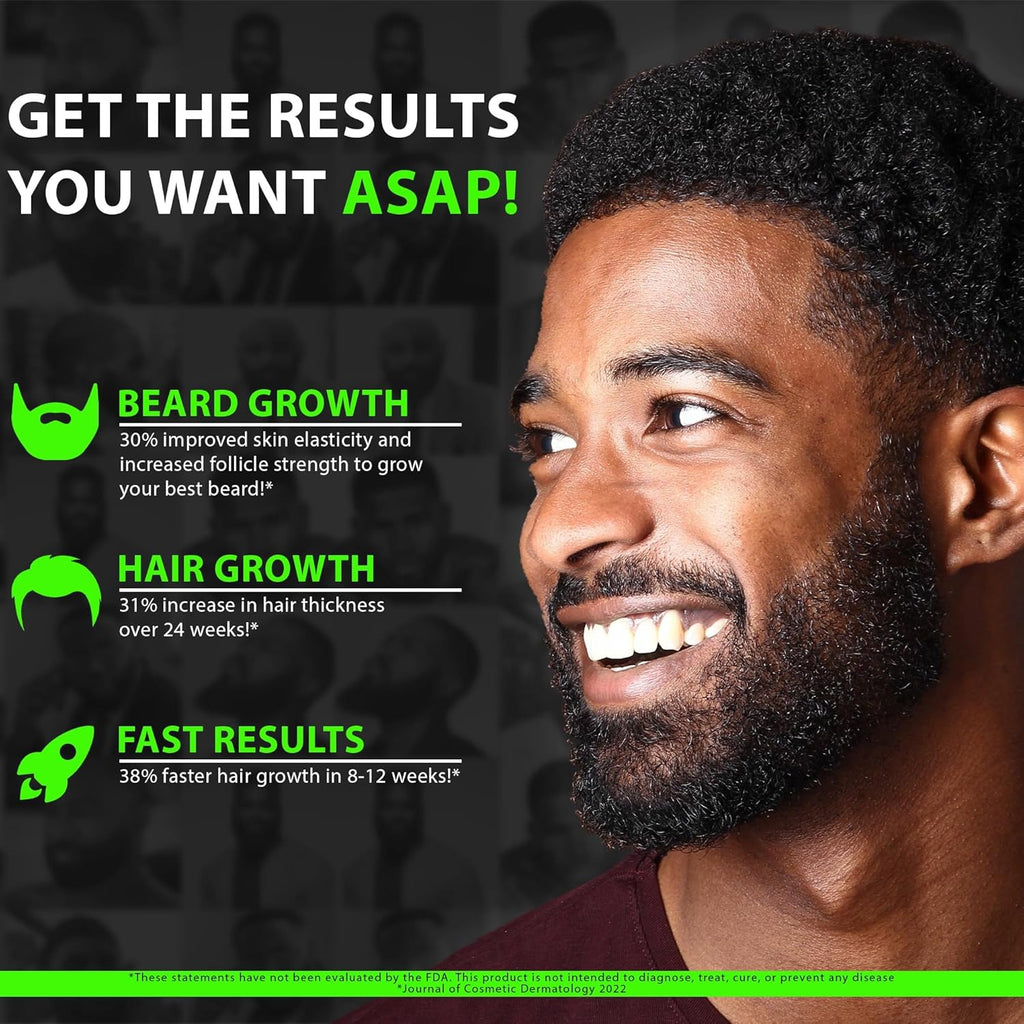 The Ultimate Beard Fuel: Liquid Biotin & Collagen Peptides.