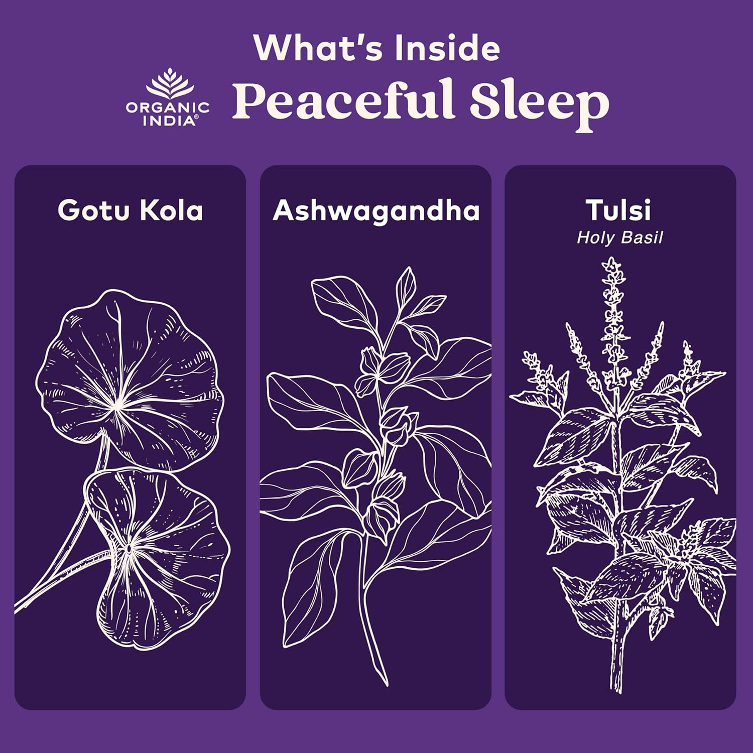 Restore Your Natural Rhythm: Organic India Peaceful Sleep Herbal Supplement.
